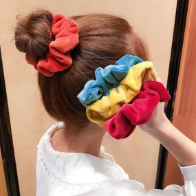 12Colors Korea Velvet Stirnband Samt Hair Scrunchie Elastic Hair Bands Solid Color Headwear Ponytail Holder Hair Accessories