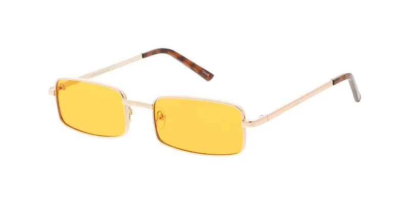 4757COL Unisex Metal Retro 90s Small Square Frame w/ Color Lens