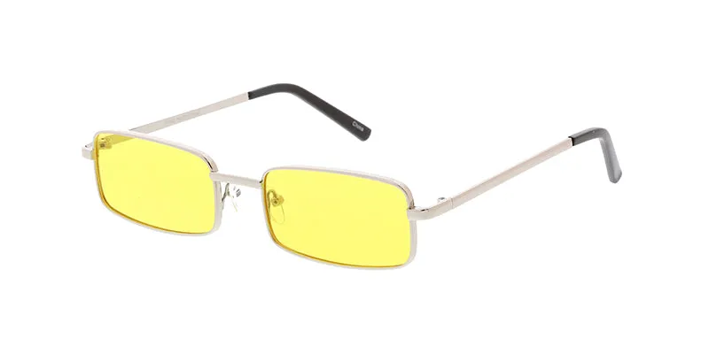 4757COL Unisex Metal Retro 90s Small Square Frame w/ Color Lens