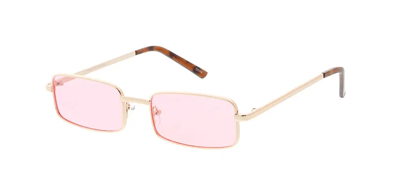 4757COL Unisex Metal Retro 90s Small Square Frame w/ Color Lens