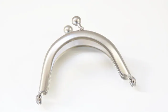 5.5cm Matte Silver Purse Frame Half-Round Mini Coin Purse Frame 5.5cm x 3.5cm