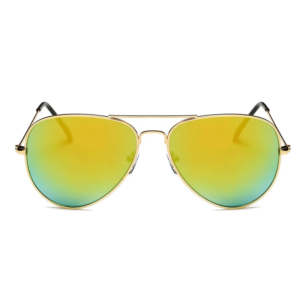 AARUS | Unisex Classic Metal Teardrop Aviator Shades Sunglasses