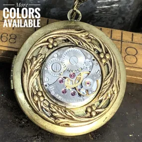 Adele, Round Filigree Steampunk Locket