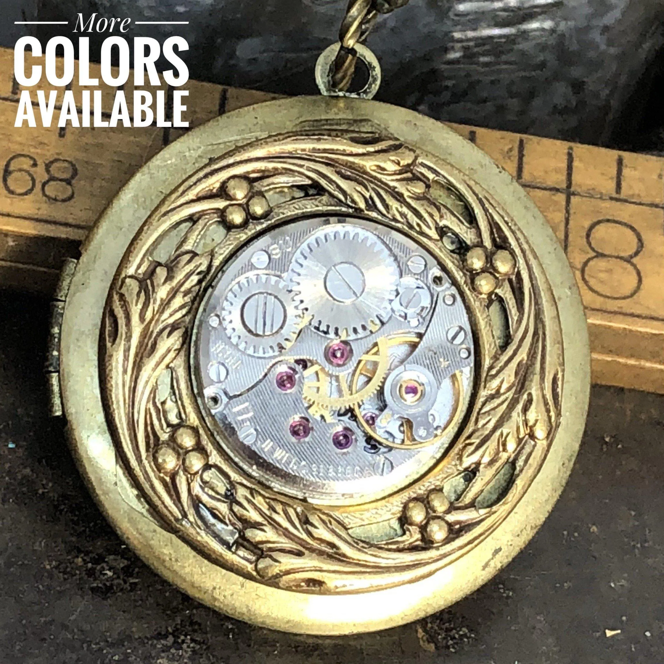Adele, Round Filigree Steampunk Locket