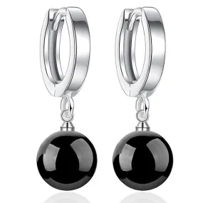Agate Drop Earrings Black