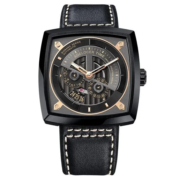 AGELOCER Heavy Metal Design Automatic Mechanical Skeleton Watch