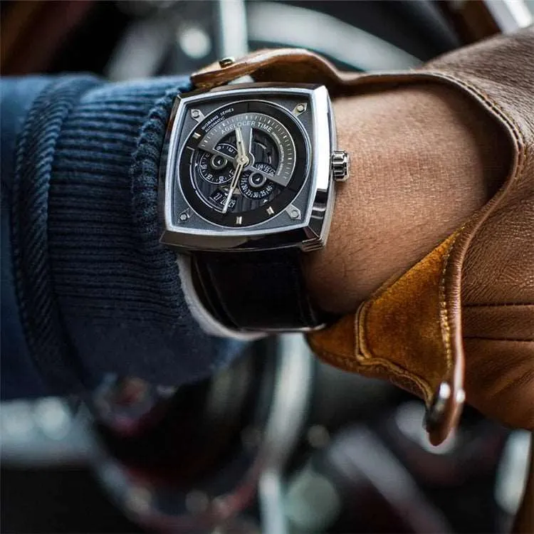 AGELOCER Heavy Metal Design Automatic Mechanical Skeleton Watch