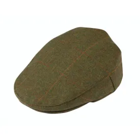 Alan Paine Combrook Mens Tweed Waterproof Flat Cap - Maple