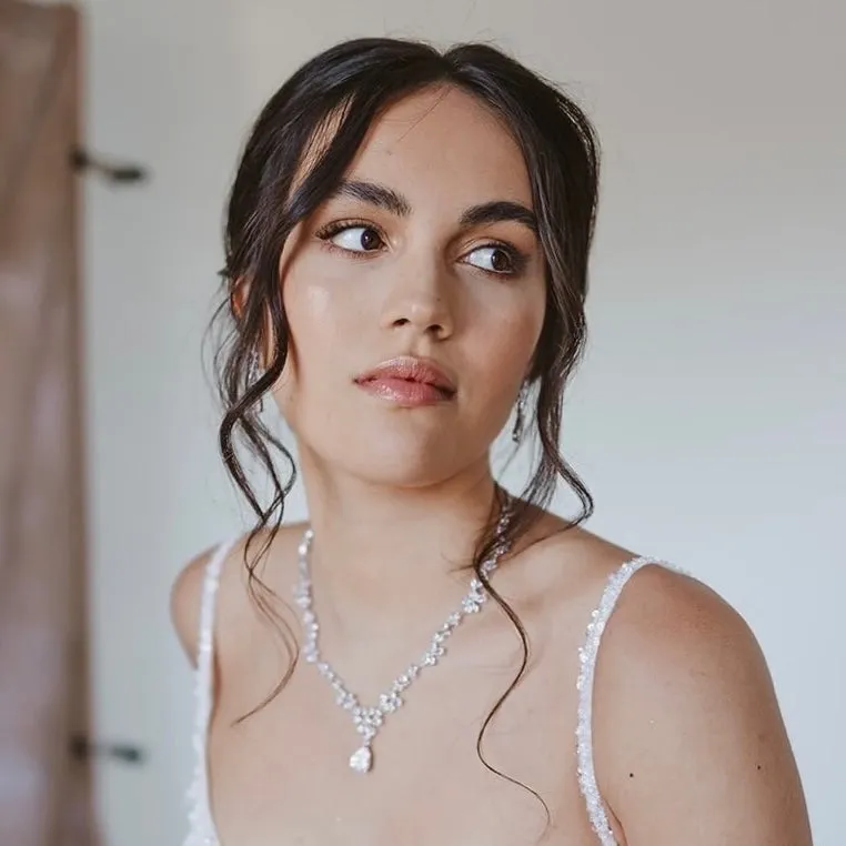 Always Crystal Flower Necklace and Earring Set