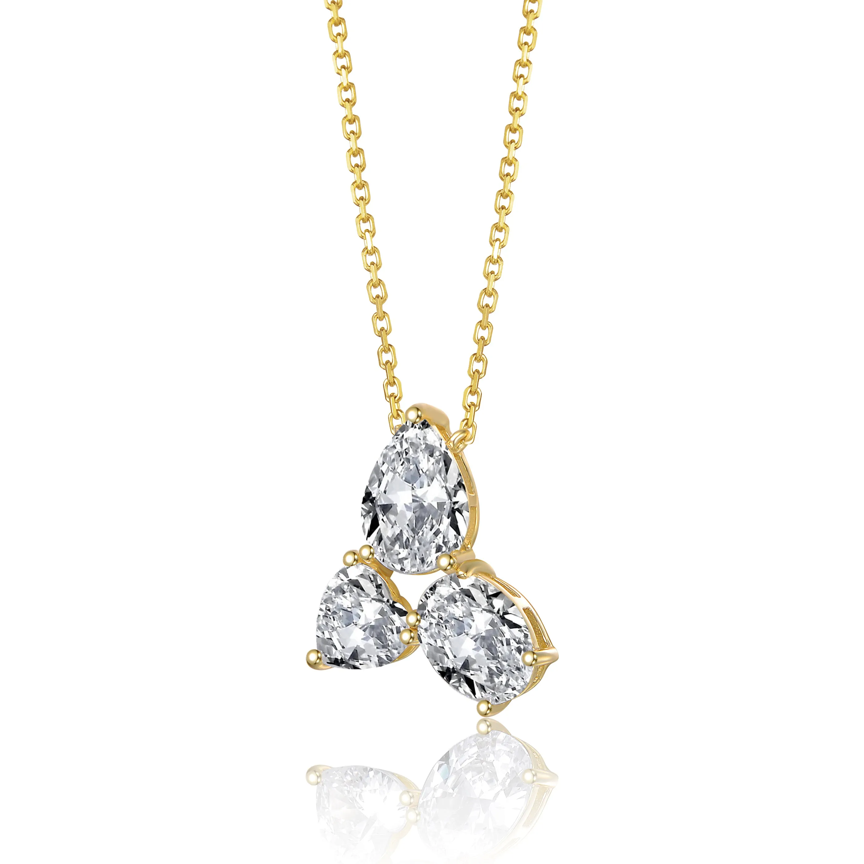 Anne Trio Cluster Pendant Necklace