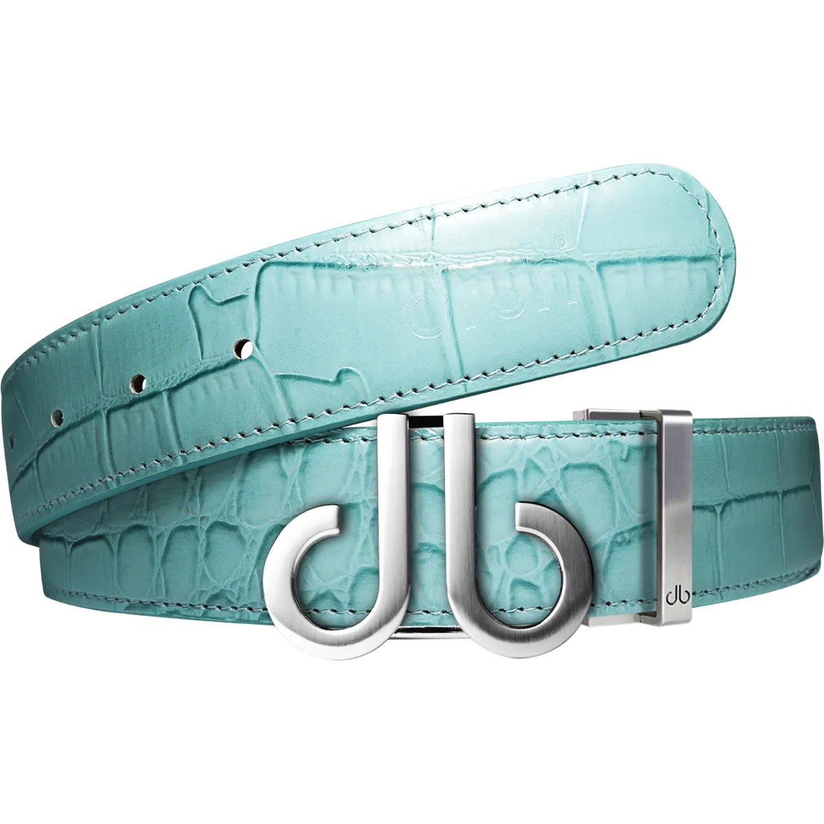 Aqua Crocodile Leather Designer Golf Belt