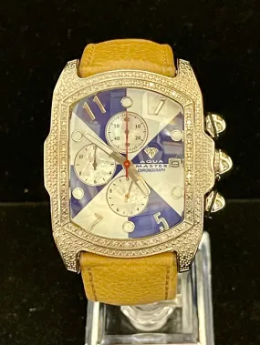 AQUA MASTER Chronograph w/ Diamonds and Date Feature Men's Watch - $7K APR w/COA