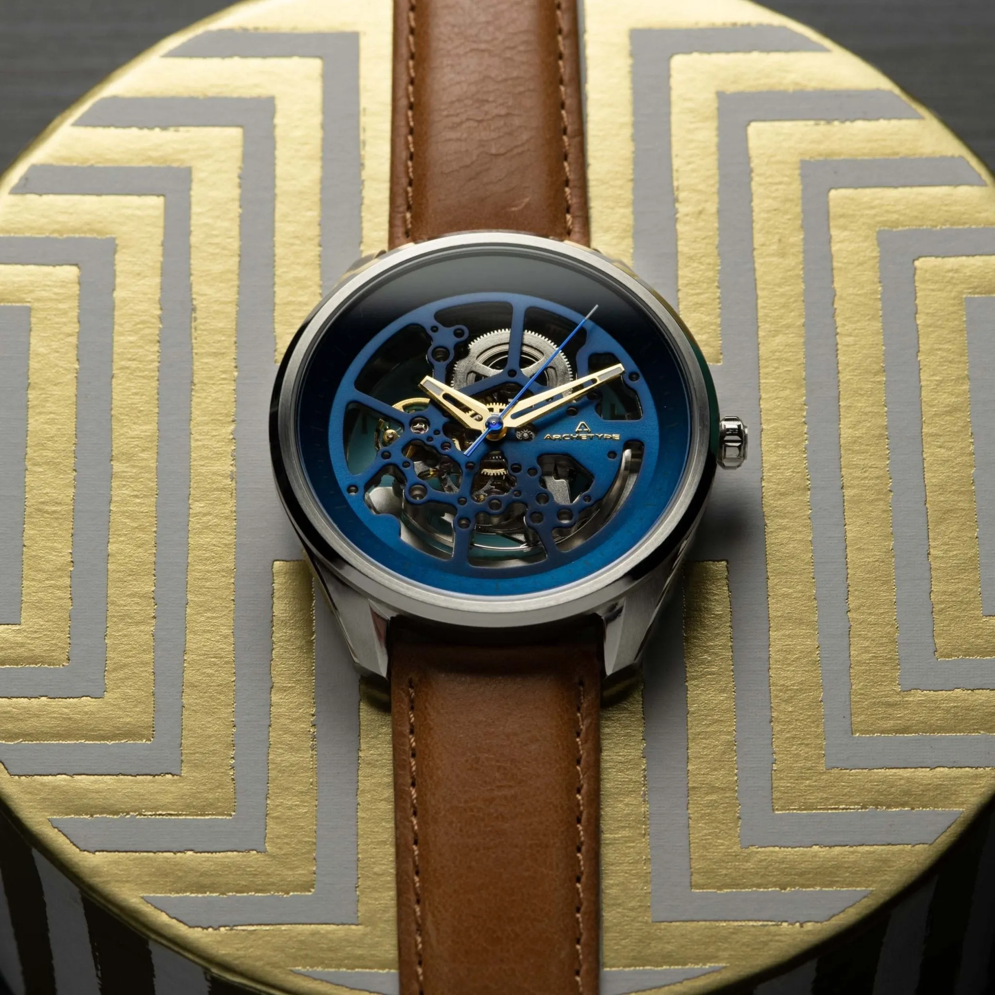 Archetype Nemesis Automatic Silver Tan Blue