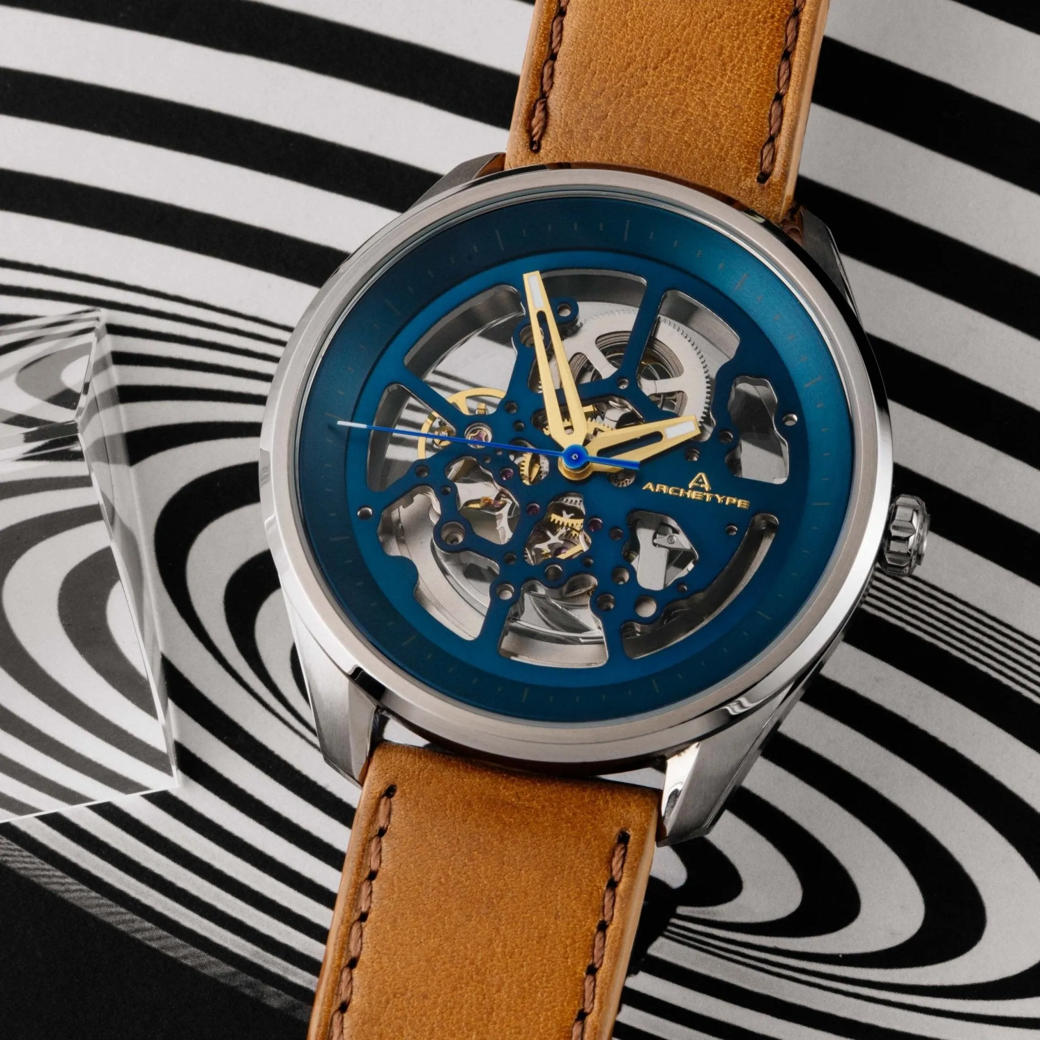 Archetype Nemesis Automatic Silver Tan Blue
