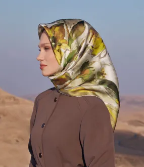 Armine Iris Floral Silk Scarf #1