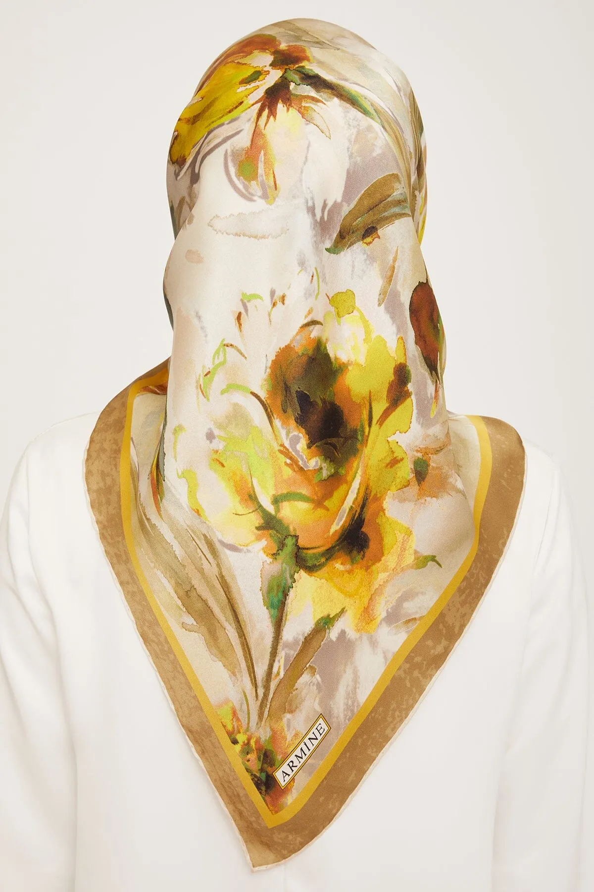 Armine Iris Floral Silk Scarf #1