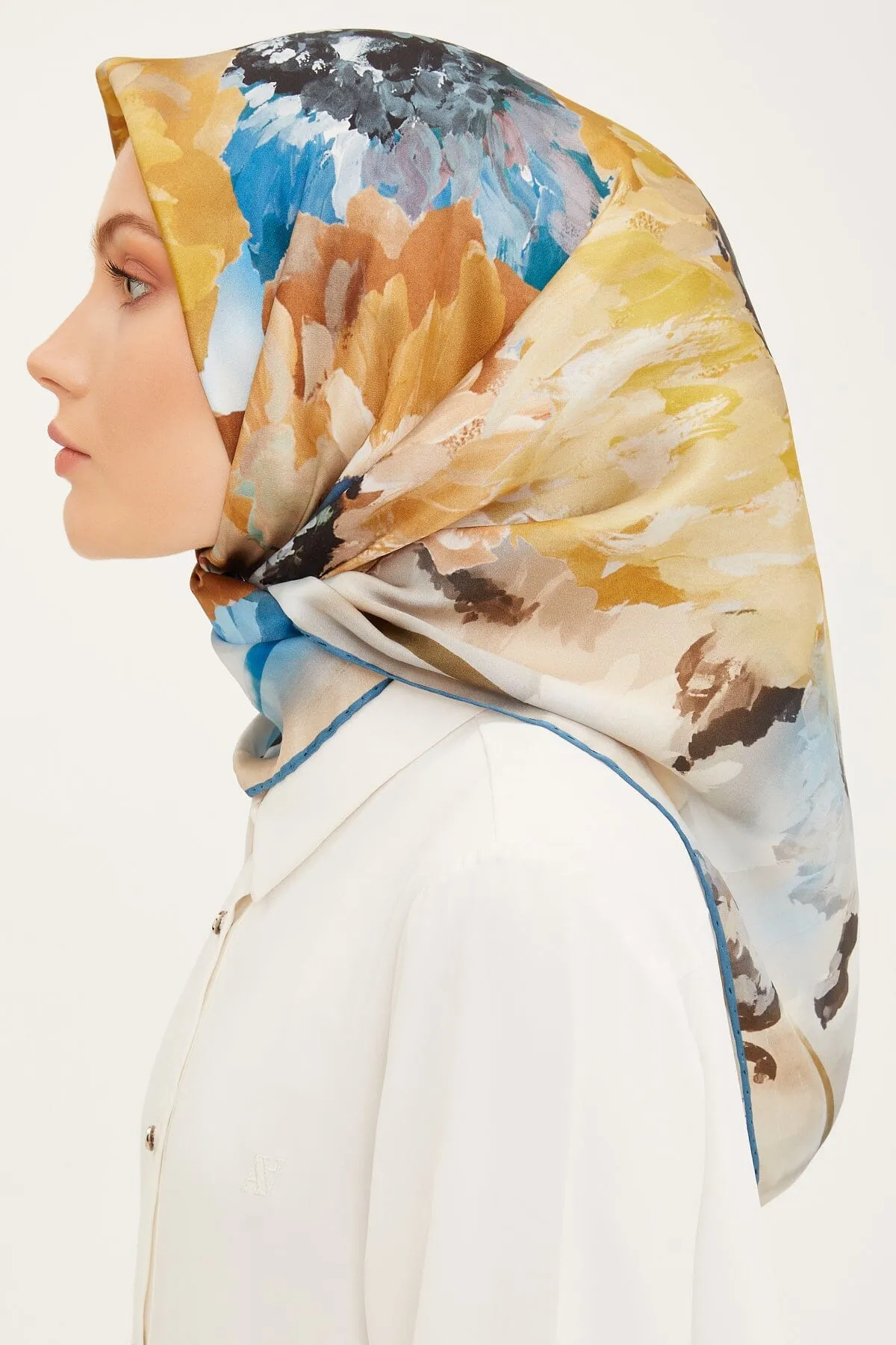Armine Sunflower Silk Scarf #4