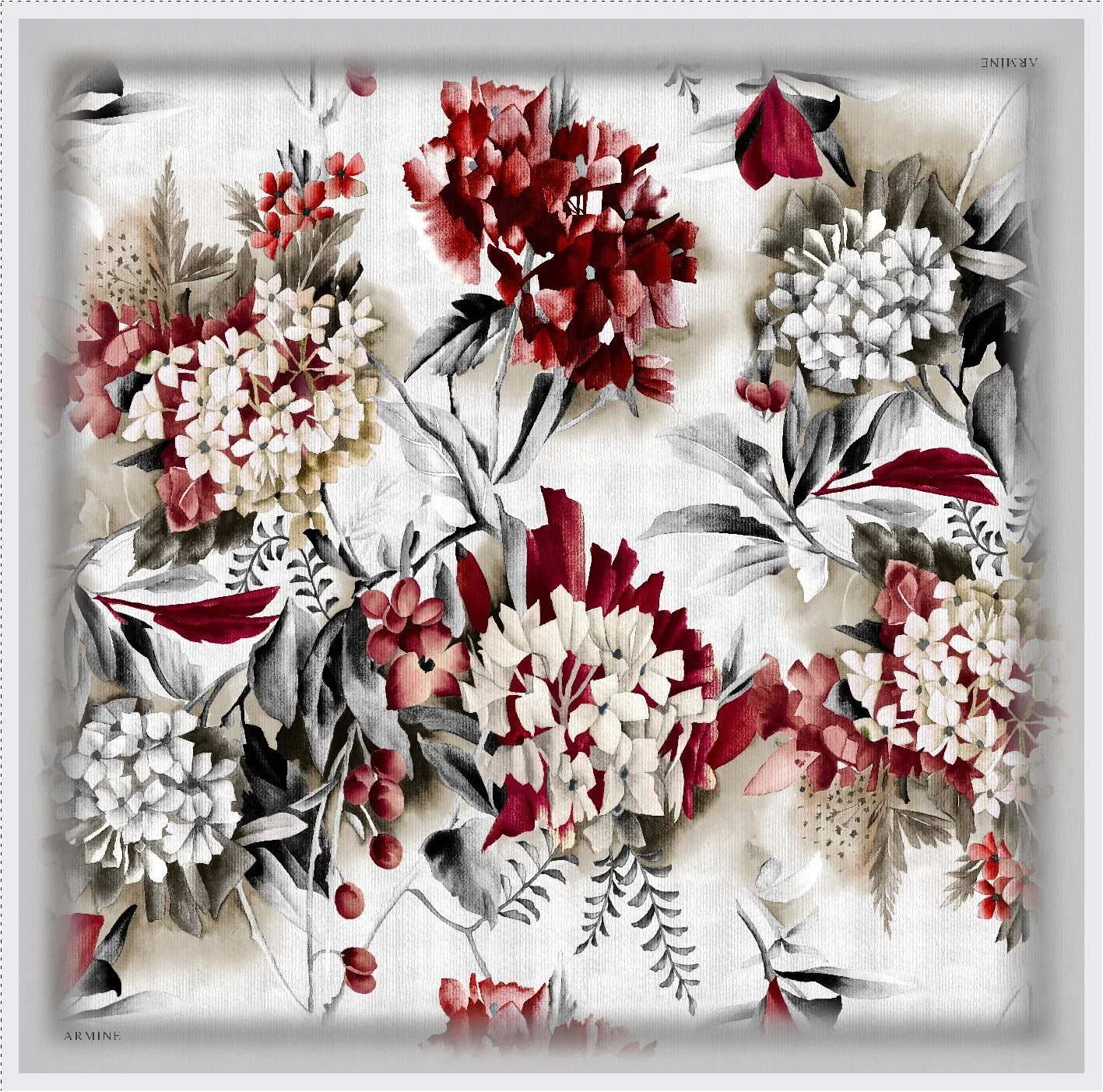 Armine Victoria Classy Floral Silk Scarf No.10