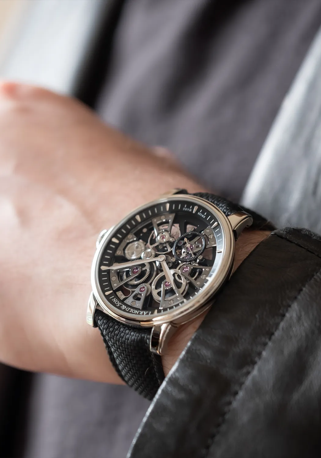 Arnold & Son Nebula 41.5 Steel Black Strap