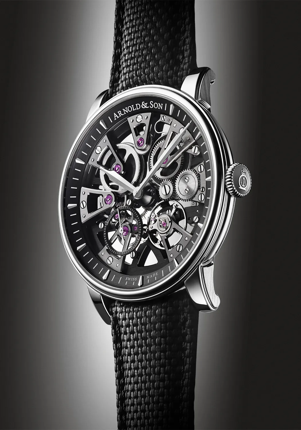 Arnold & Son Nebula 41.5 Steel Black Strap