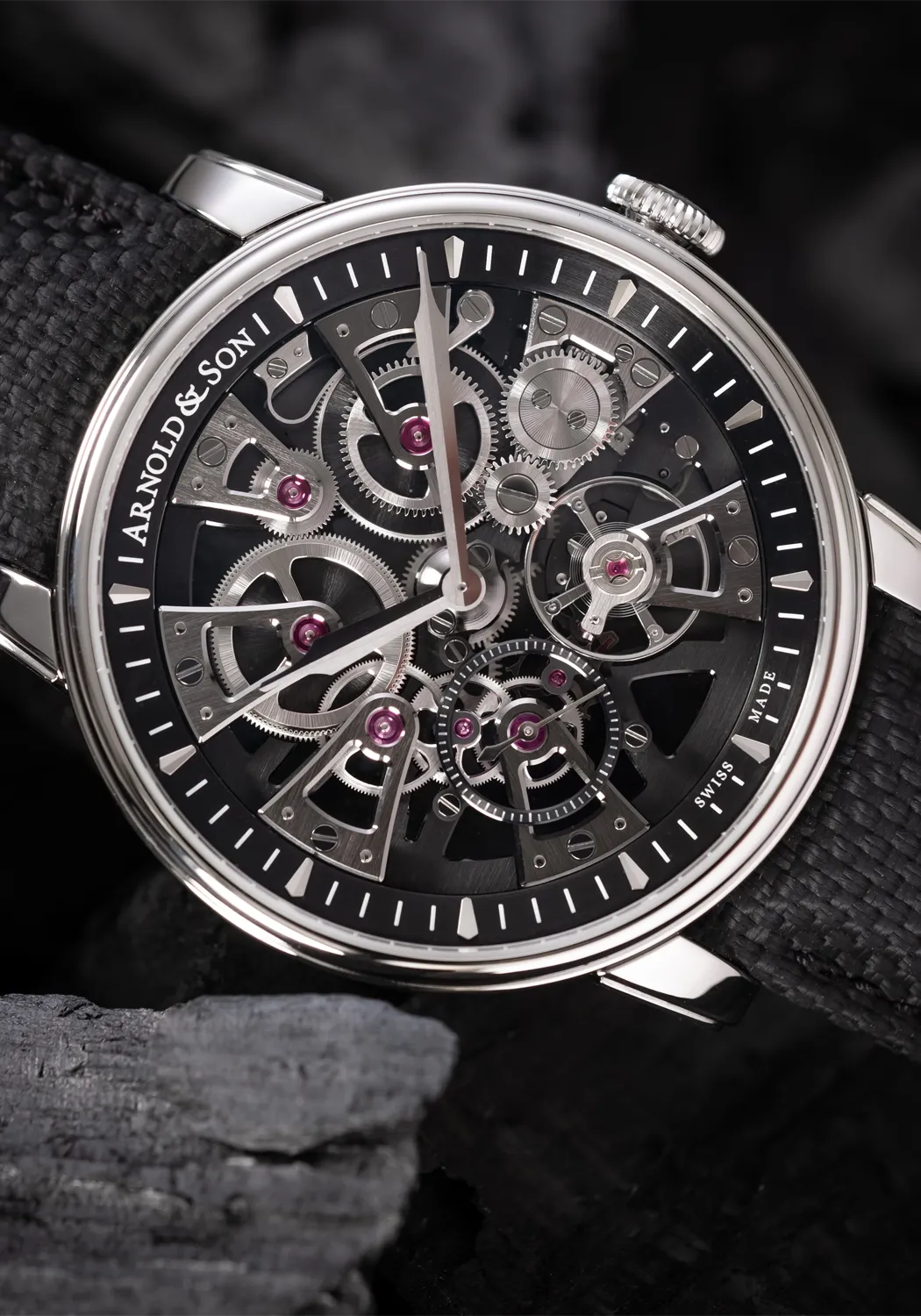 Arnold & Son Nebula 41.5 Steel Black Strap