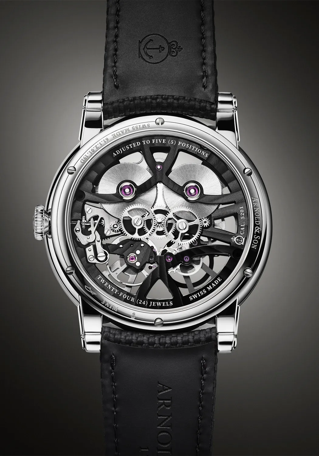 Arnold & Son Nebula 41.5 Steel Black Strap