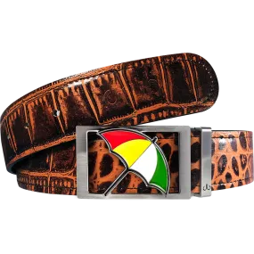Arnold Palmer Crocodile Leather Belt in Light Brown