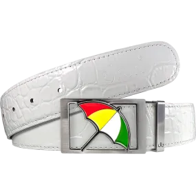 Arnold Palmer Crocodile Leather Belt in White