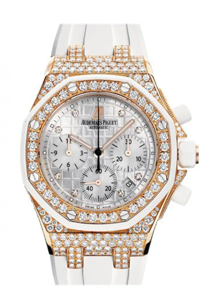 Audemars Piguet Royal Oak 37 Offshore Diamond Chronograph Rose Gold Ladies Watch 26092OK.ZZ.D010CA.01