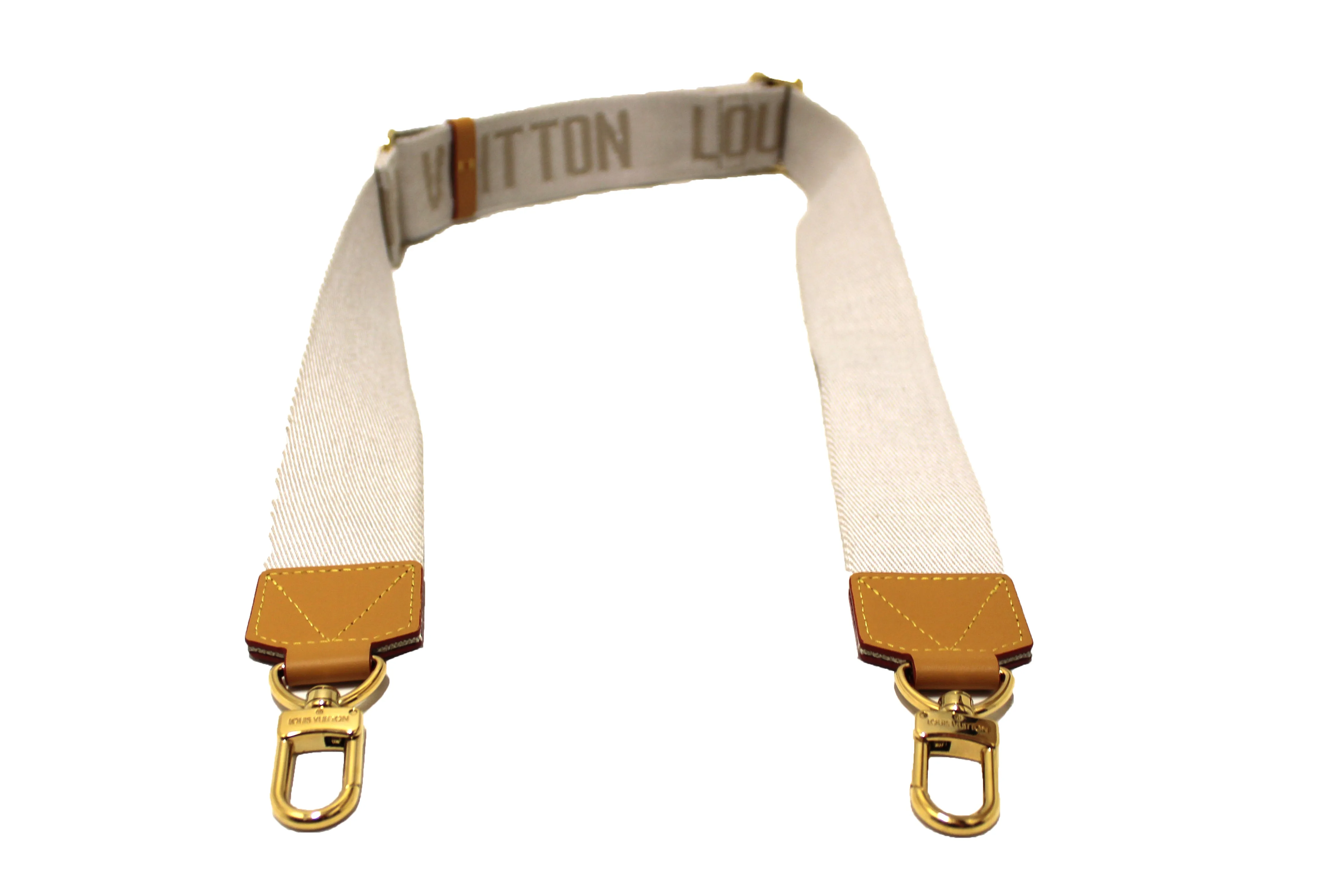Authentic Louis Vuitton Beige Nylon Adjustable Sporty Bag Strap
