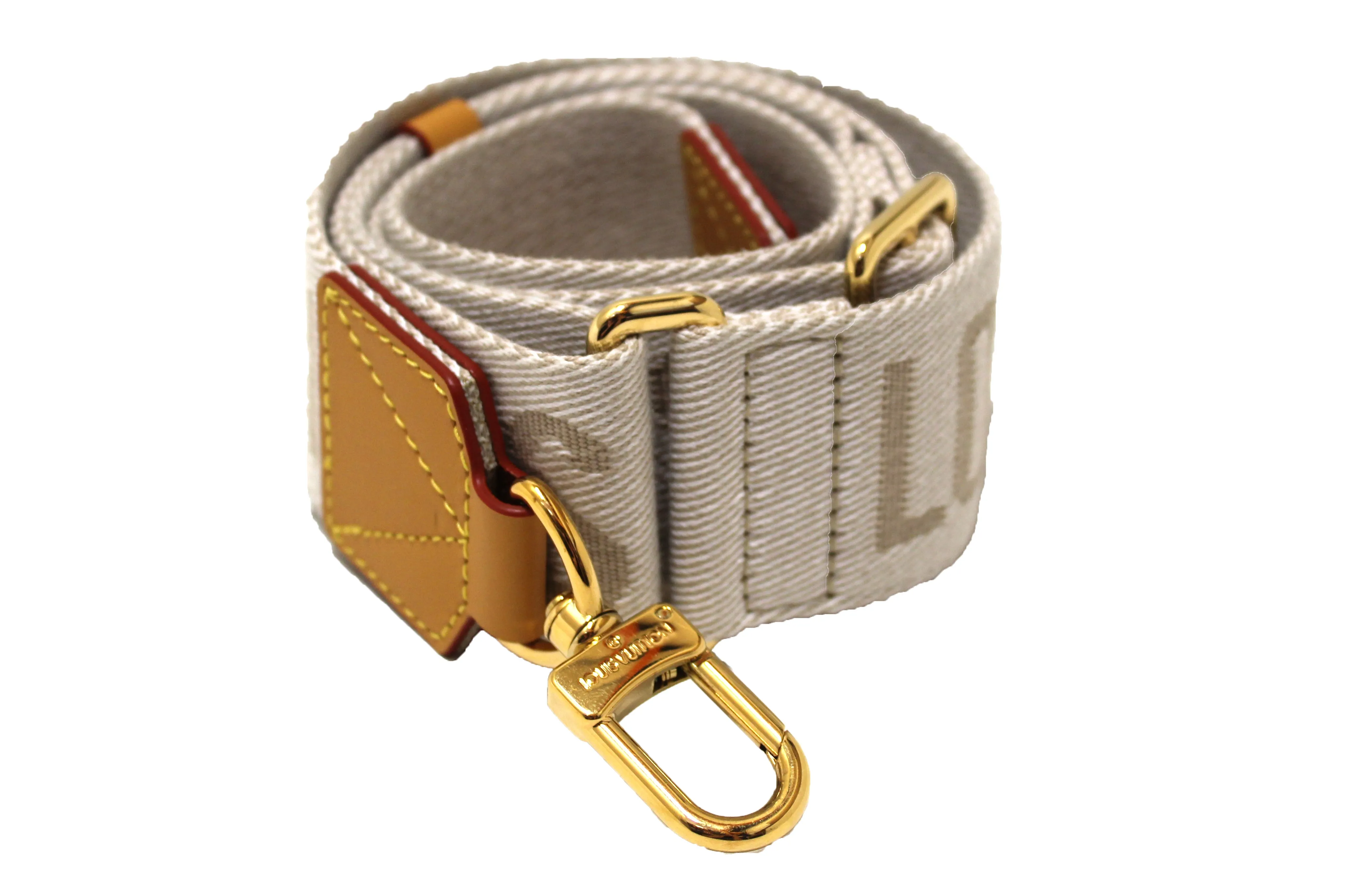 Authentic Louis Vuitton Beige Nylon Adjustable Sporty Bag Strap