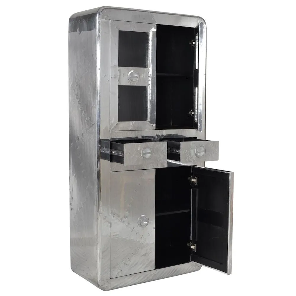 Aviator Aluminium Aviation rivet detail unusual Aviator Tall Cabinet L