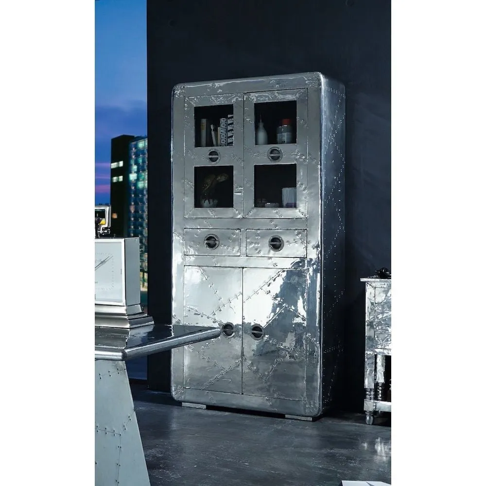 Aviator Aluminium Aviation rivet detail unusual Aviator Tall Cabinet L