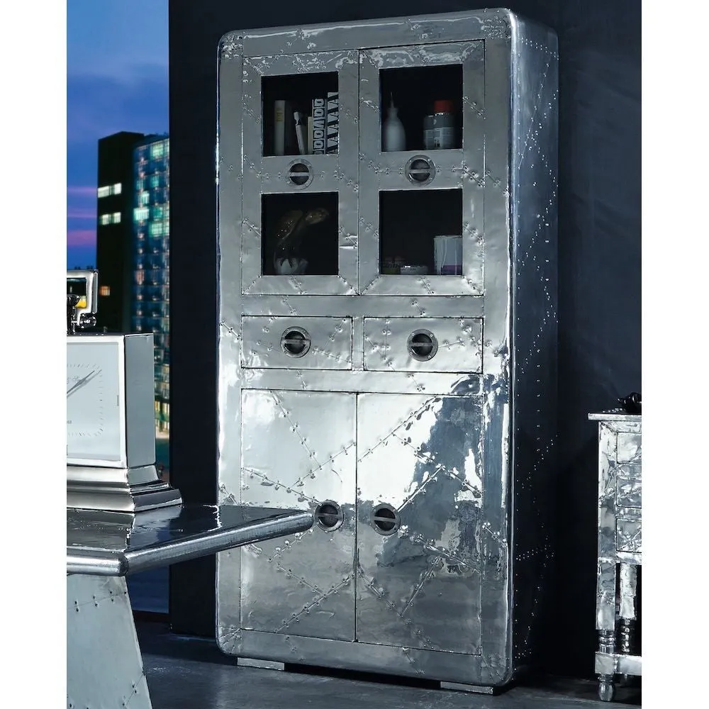 Aviator Aluminium Aviation rivet detail unusual Aviator Tall Cabinet L