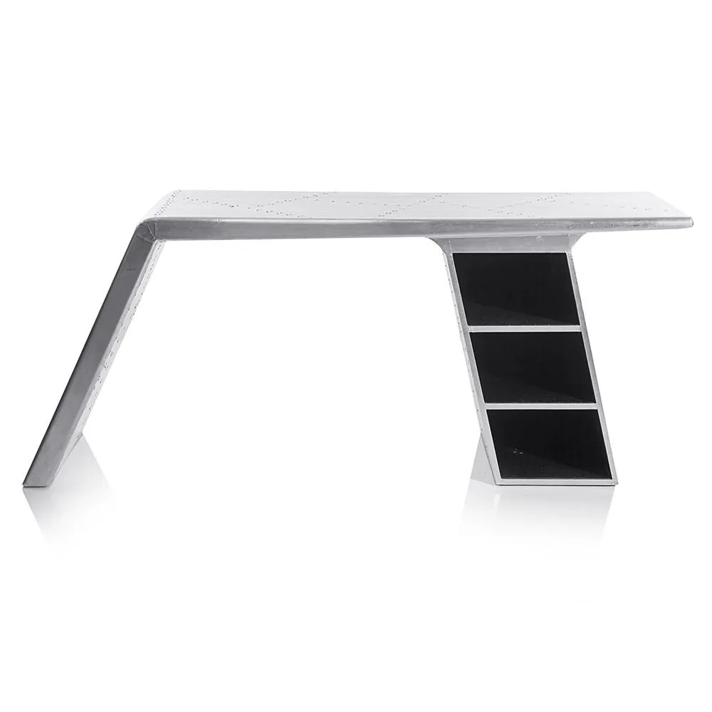 Aviator Hammered Aluminum Desk
