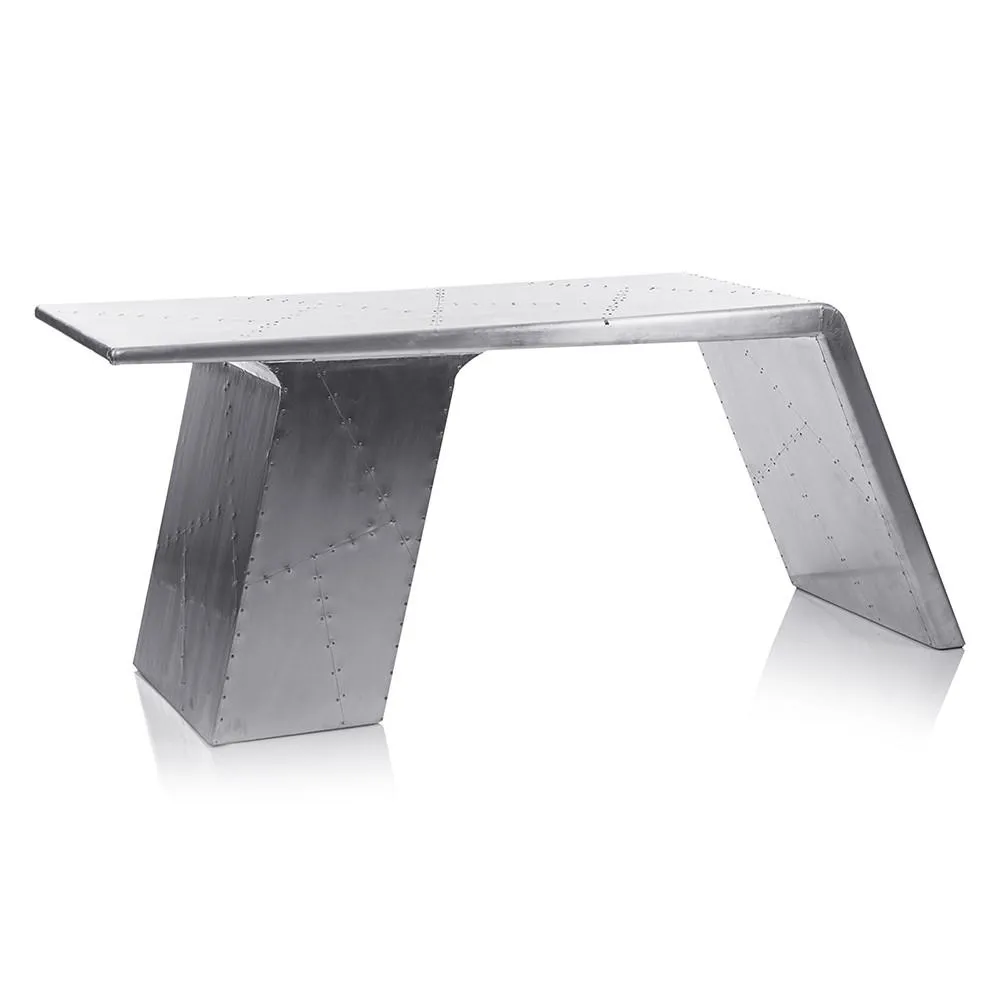 Aviator Hammered Aluminum Desk