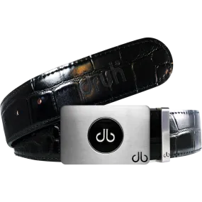 Ballmarker Black Crocodile Leather Texture Belt