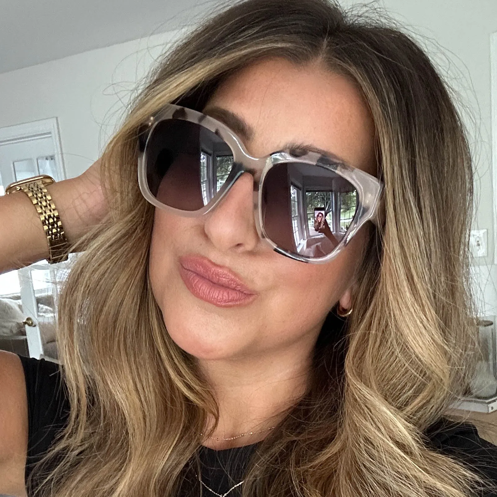 BECKY II - CREAM TORTOISE   GREY POLARIZED SUNGLASSES