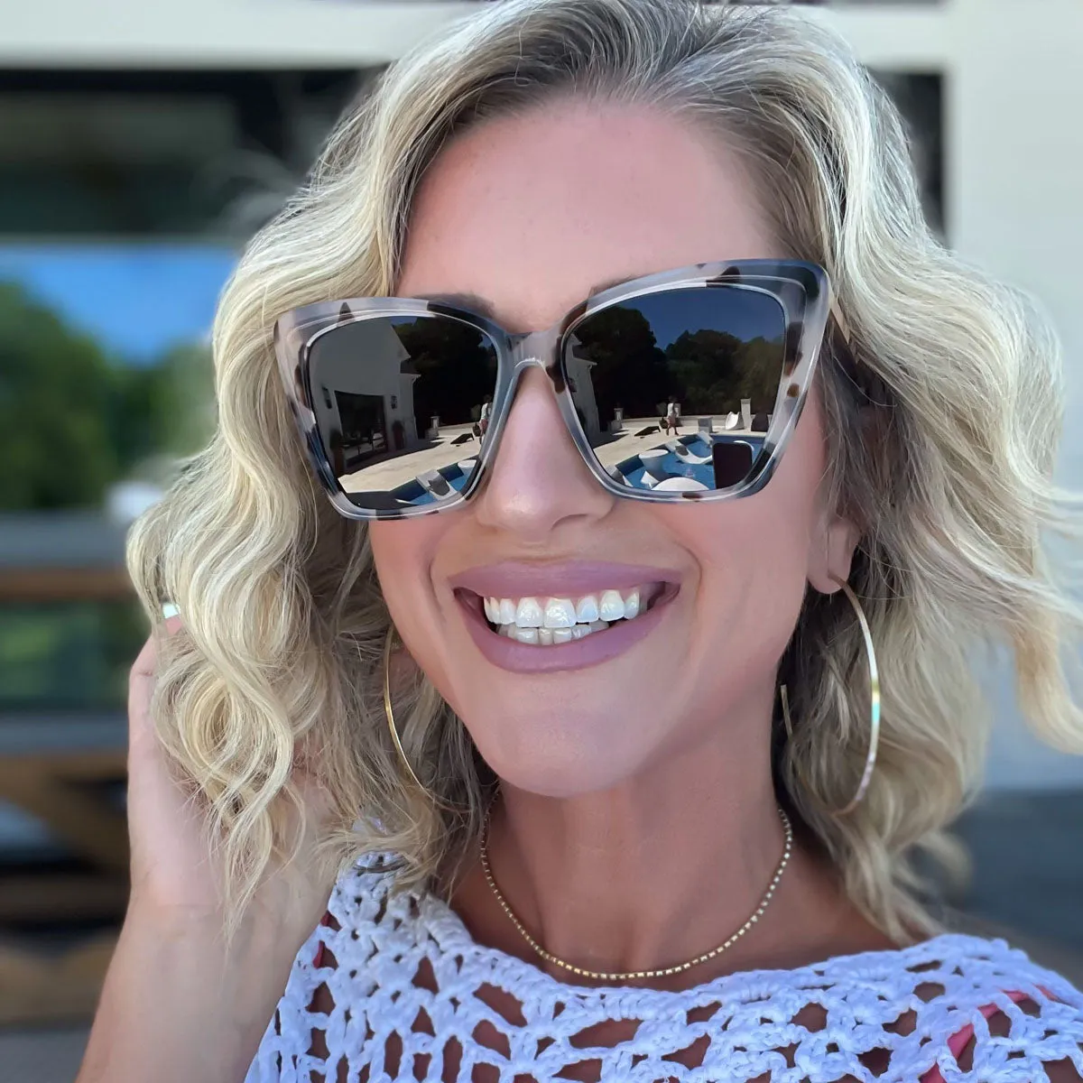 BECKY II - CREAM TORTOISE   GREY POLARIZED SUNGLASSES