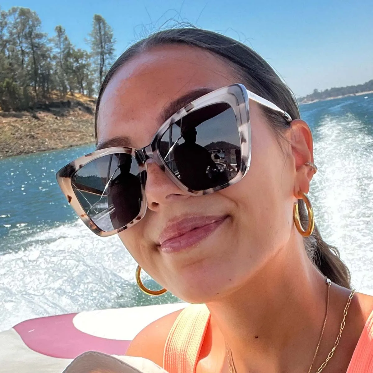 BECKY II - CREAM TORTOISE   GREY POLARIZED SUNGLASSES