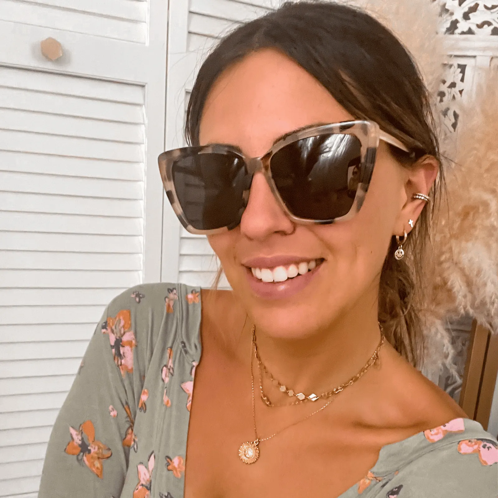 BECKY II - CREAM TORTOISE   GREY POLARIZED SUNGLASSES