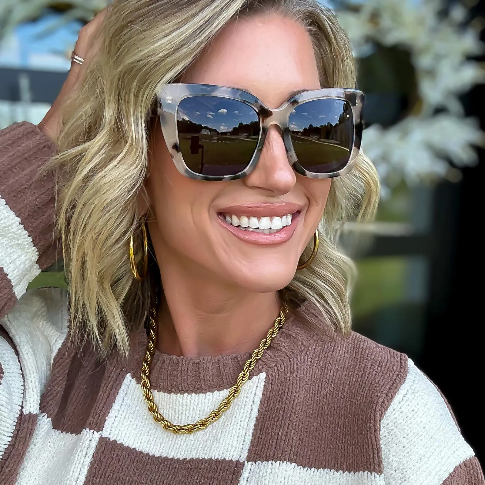 BECKY II - CREAM TORTOISE   GREY POLARIZED SUNGLASSES