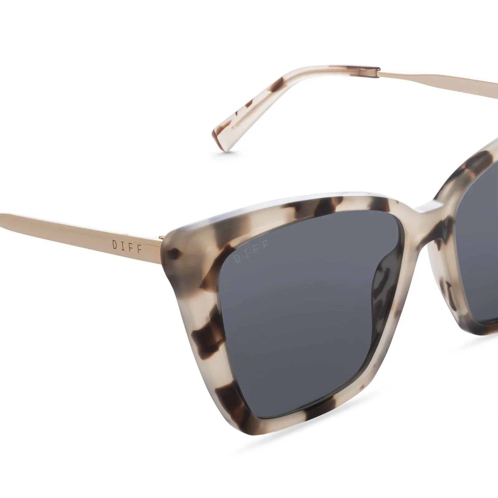 BECKY II - CREAM TORTOISE   GREY POLARIZED SUNGLASSES
