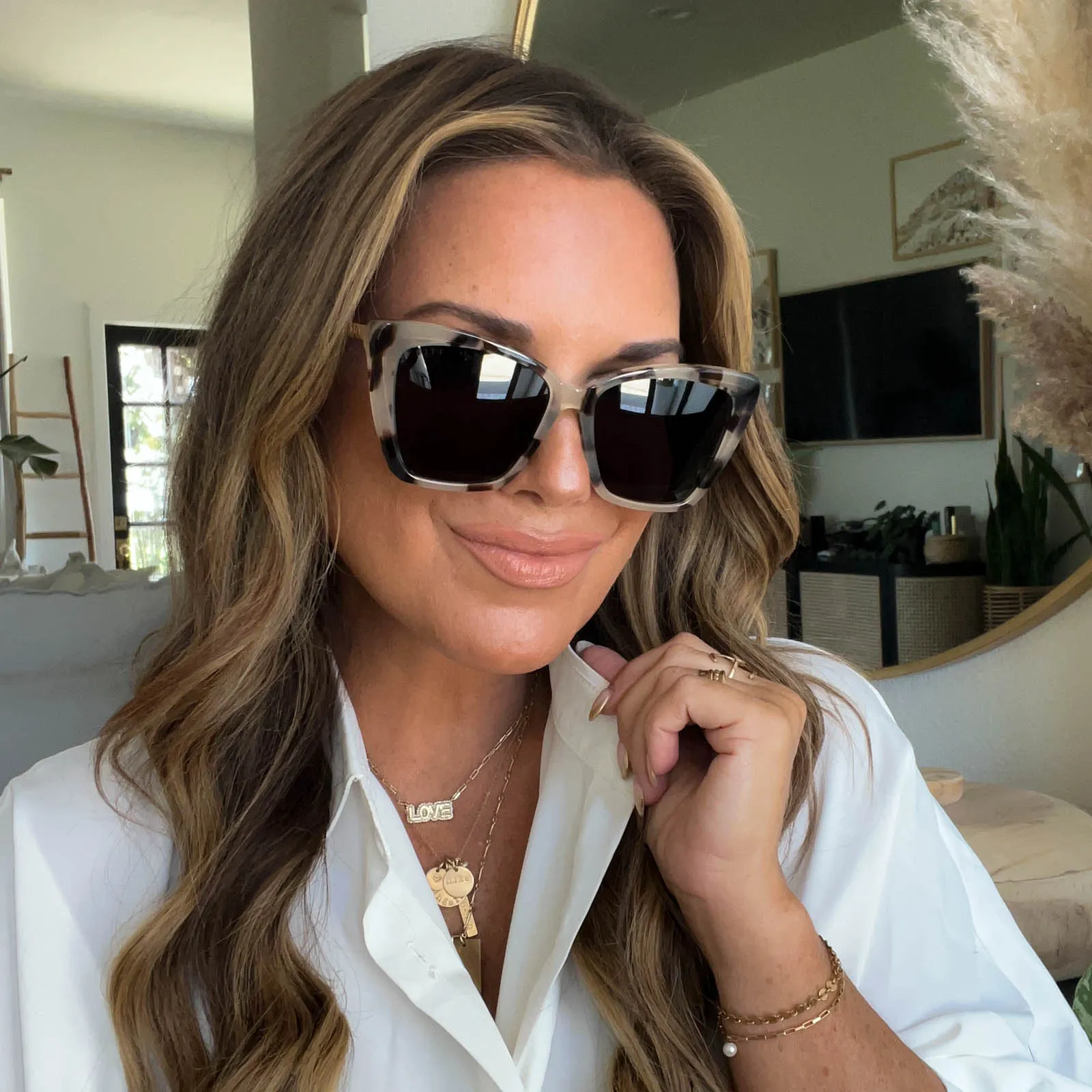 BECKY II - CREAM TORTOISE   GREY POLARIZED SUNGLASSES
