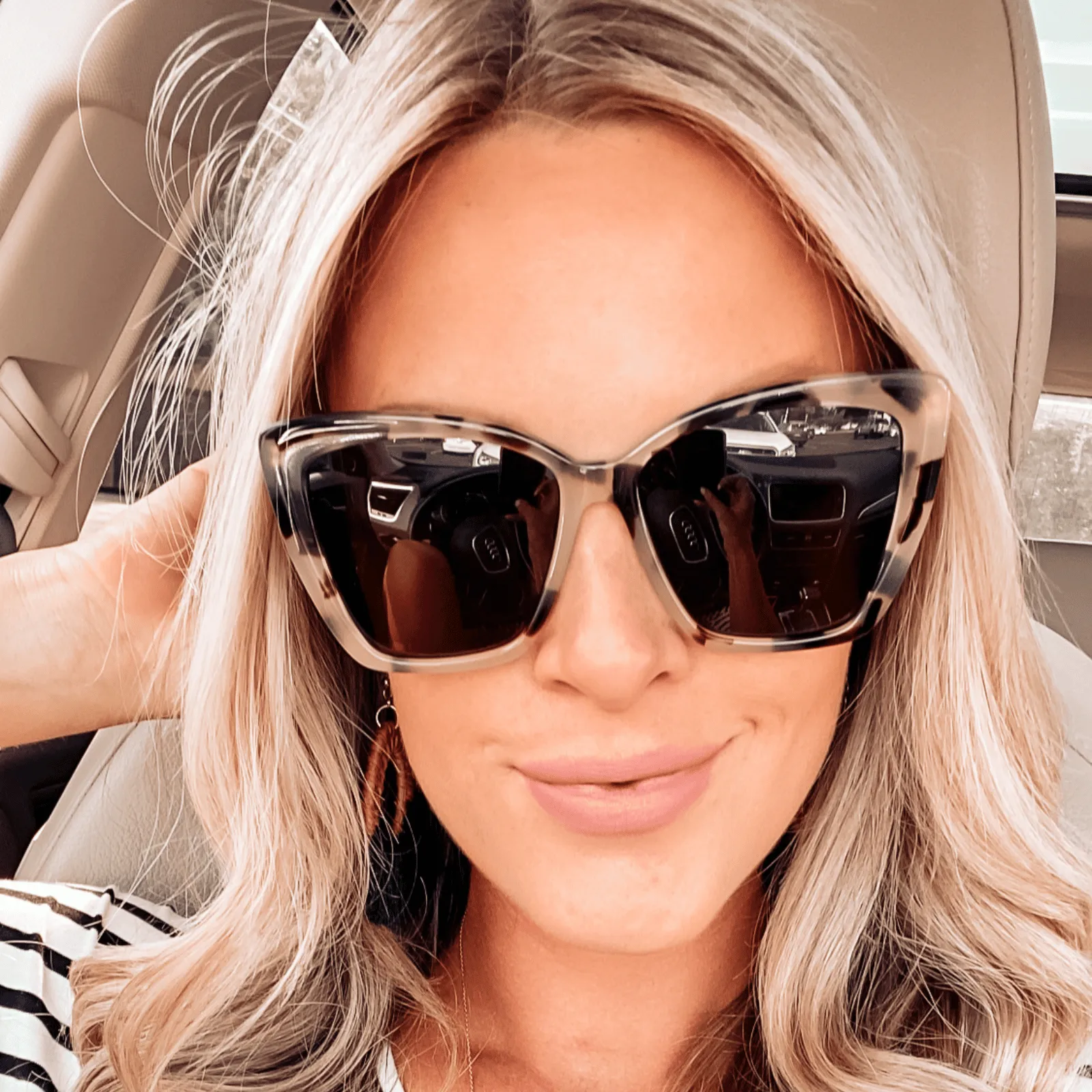 BECKY II - CREAM TORTOISE   GREY POLARIZED SUNGLASSES