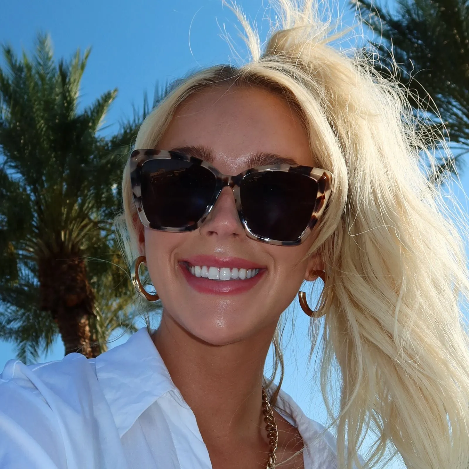 BECKY II - CREAM TORTOISE   GREY POLARIZED SUNGLASSES