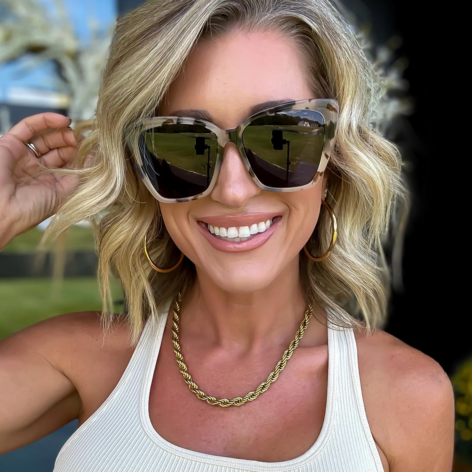 BECKY II - CREAM TORTOISE   GREY POLARIZED SUNGLASSES