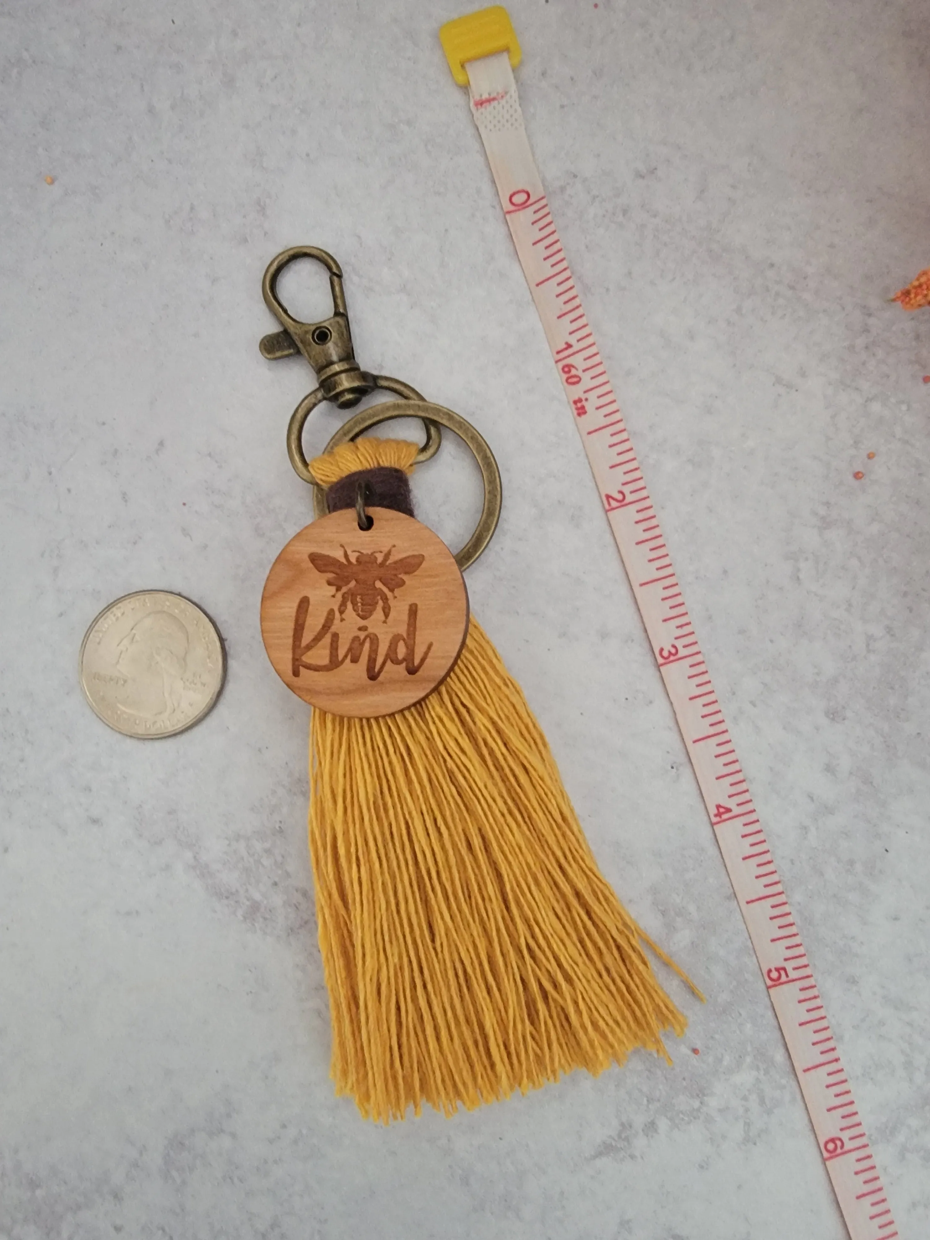 Bee Kind Purse or Bag Tassel Keychain