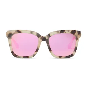 BELLA - CREAM TORTOISE   PINK MIRROR SUNGLASSES