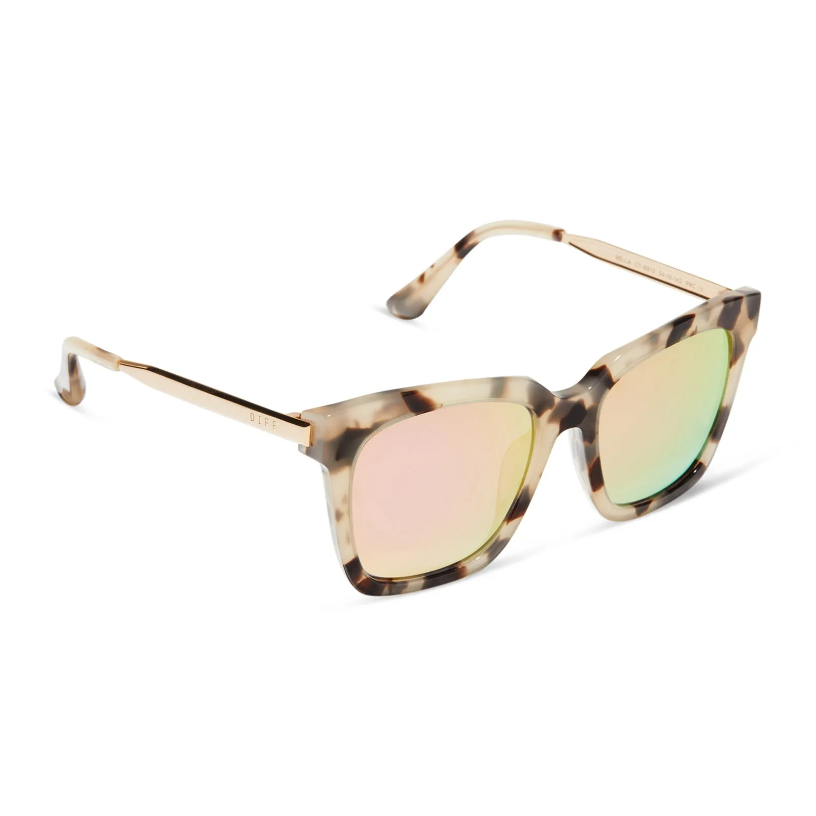 BELLA - CREAM TORTOISE   PINK MIRROR SUNGLASSES